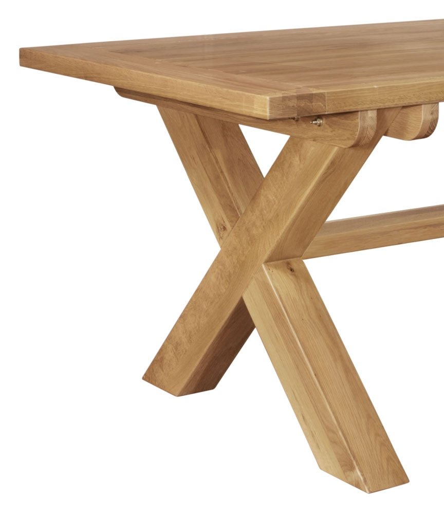 Provence Oak Fixed Top Dining Table Cross Leg 210 cm