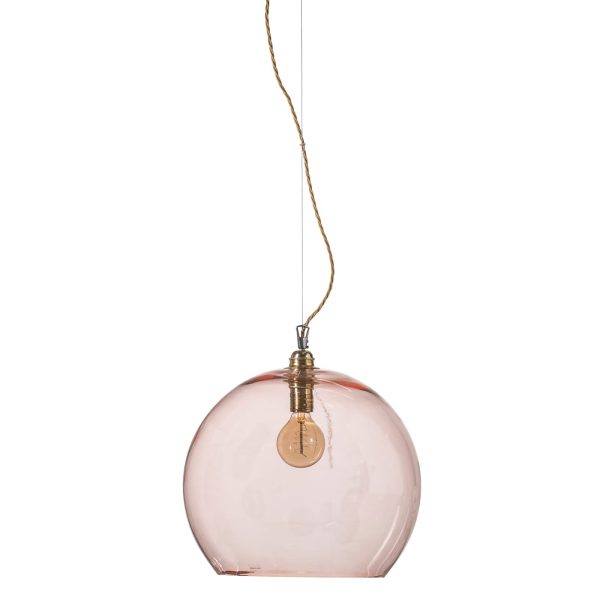 Rowan pendant lamp, bright coral, 39cm