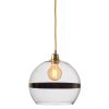 Rowan pendant lamp, copper stripe on clear, 28cm 1 Rowan pendant lamp, copper stripe on clear, 28cm 1