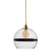 Rowan pendant lamp, copper stripe on clear, 28cm Rowan pendant lamp, copper stripe on clear, 28cm