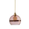 Rowan pendant lamp, copper stripe on obsidian, 22cm