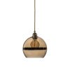 Rowan pendant lamp, gold stripe on gold, 22cm