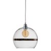 Rowan pendant lamp, platinum stripe on clear 28cm, 1 Rowan pendant lamp, platinum stripe on clear 28cm, 1