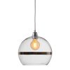 Rowan pendant lamp, platinum stripe on clear, 28cm Rowan pendant lamp, platinum stripe on clear, 28cm