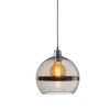 Rowan pendant lamp, gold stripe on clear, 22cm