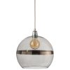 Rowan pendant lamp, platinum stripe on grey, 28cm Rowan pendant lamp, platinum stripe on grey, 28cm