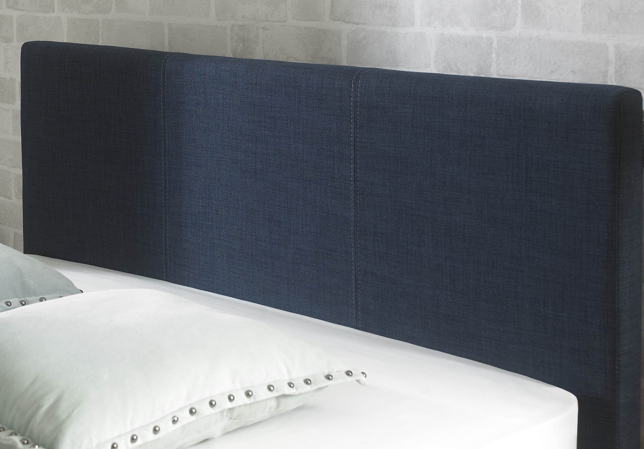 Stirling Fabric Ottoman Bed Denim Blue