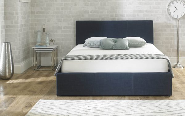 Selkirk Fabric Ottoman Bed Chambray Blue