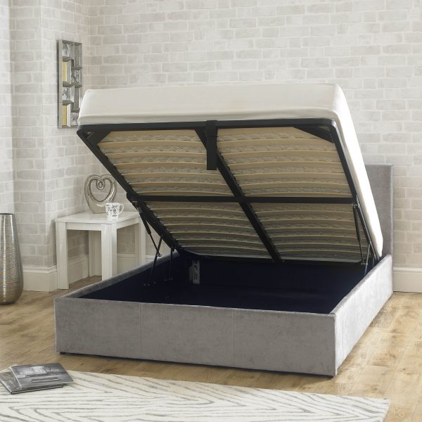 Stirling Fabric Ottoman Bed Natural Stone