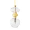 Futura Pendant Lamp, Clear w Gold, 24cmH