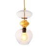 Futura Pendant Lamp, Clear w Gold, 37cmH