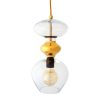 Futura Pendant Lamp, Clear w Gold, 37cmH Futura Pendant Lamp, Clear w Gold, 37cmH