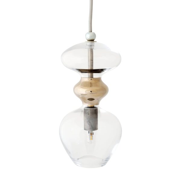 Futura Pendant Lamp, Clear w Platinum, 24cmH