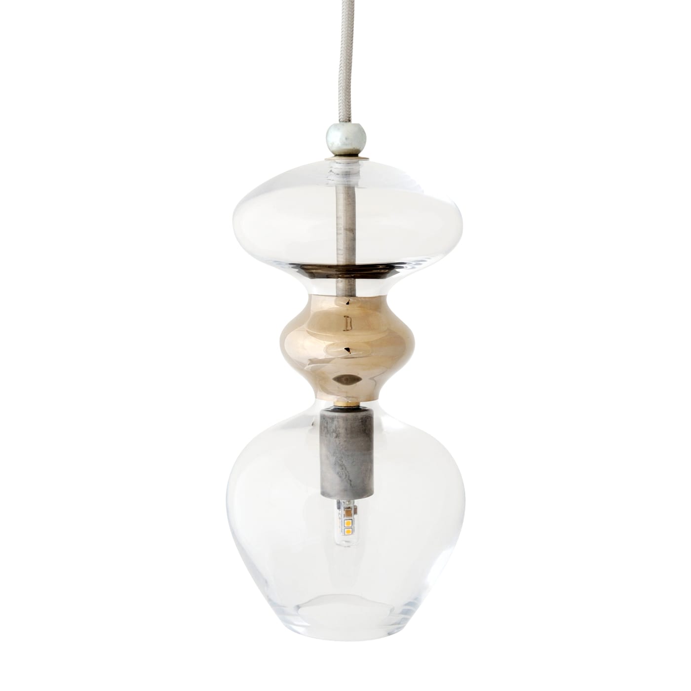 Futura Pendant Lamp, Clear w Platinum, 24cmH