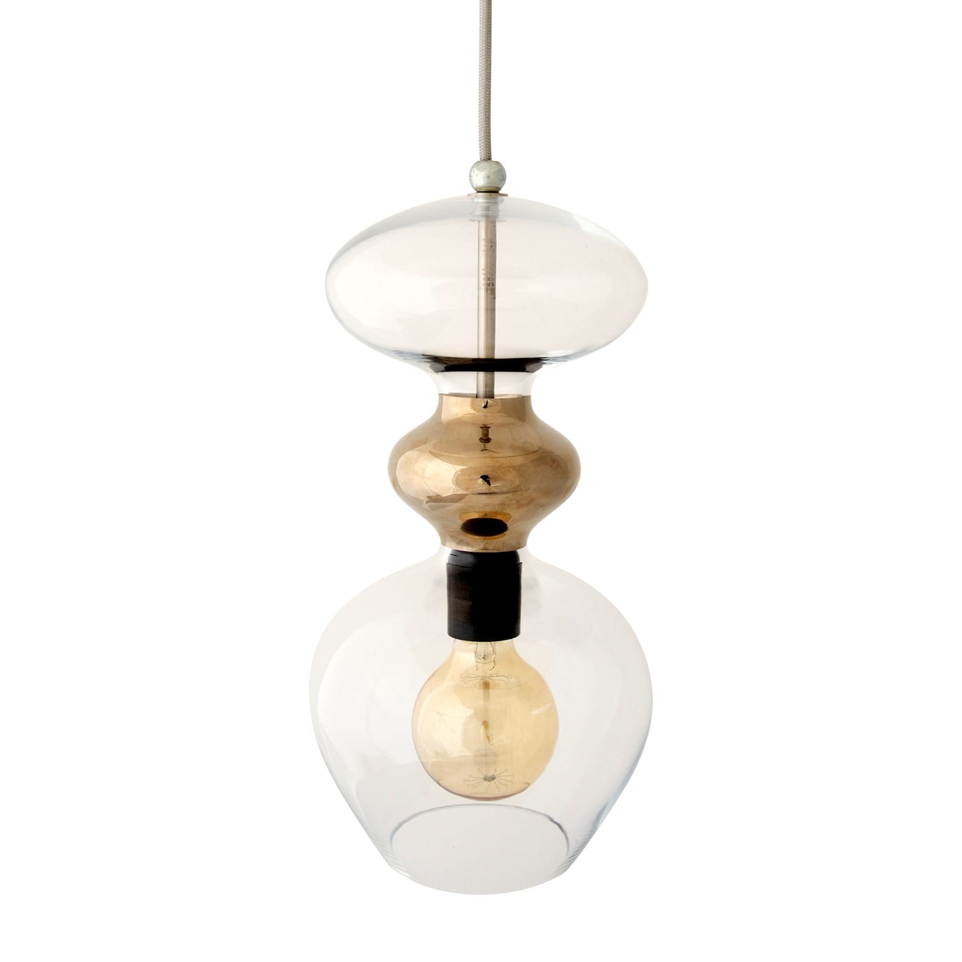Futura Pendant Lamp, Clear w Platinum, 37cmH