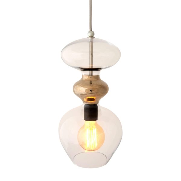 Futura Pendant Lamp, Clear w Platinum, 37cmH