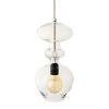 Futura Pendant Lamp, Crystal w Silver, 37cmH