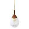 Lute Pendant Lamp, Clear / Copper, 49cmH