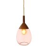 Lute Pendant Lamp, Coral / Copper, 49cmH
