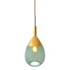 Lute Pendant Lamp, Green / Gold, 49cmH