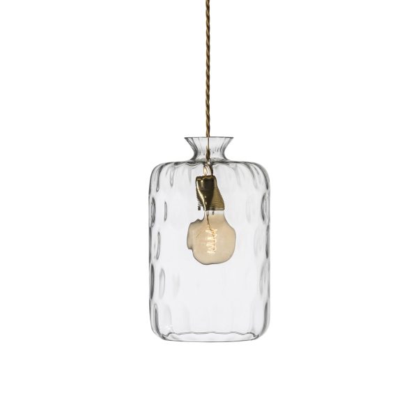 Pillar Lamp, Clear : Brass, Dimples