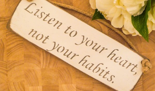 Vegan Wall Plaque - Listen to your heart, not your habits