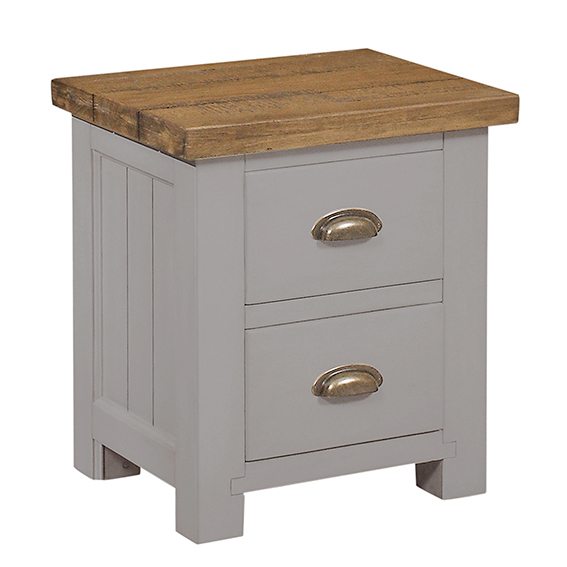 Gresford Grey 2 Drawer Bedside Table