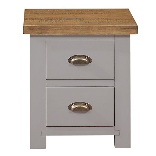 Gresford Grey 2 Drawer Bedside Table