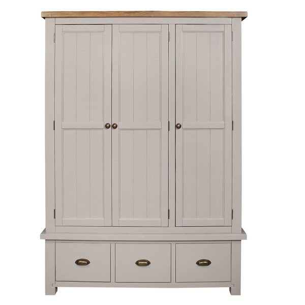 Gresford Grey 3 Door 3 Drawer Wardrobe