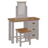 Gresford Grey Stool with Wooden Seat