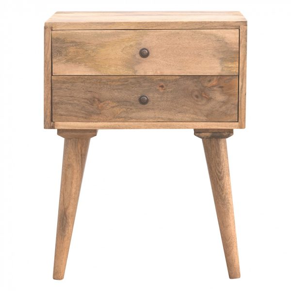 Mango Hill 2 Drawer Solid Wood Bedside Table