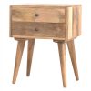Mango Hill 2 Drawer Solid Wood Bedside Table