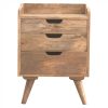 Mango Hill 3 Drawer Solid Wood Bedside Table
