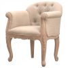 Mango Hill French Carved Mud Linen Accent Chair