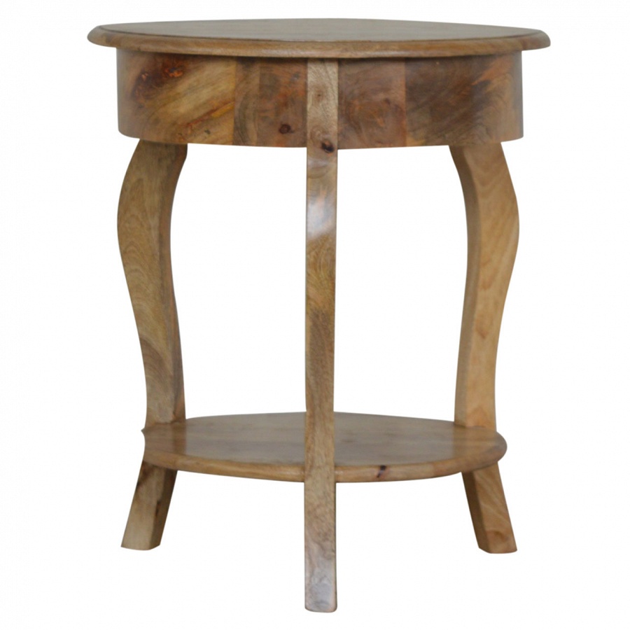 Mango Hill Round Side Table With Drawer And Shelf The Haven Home Interiors Mango Hill Round Side Table With Drawer, Round Side Table With Drawer