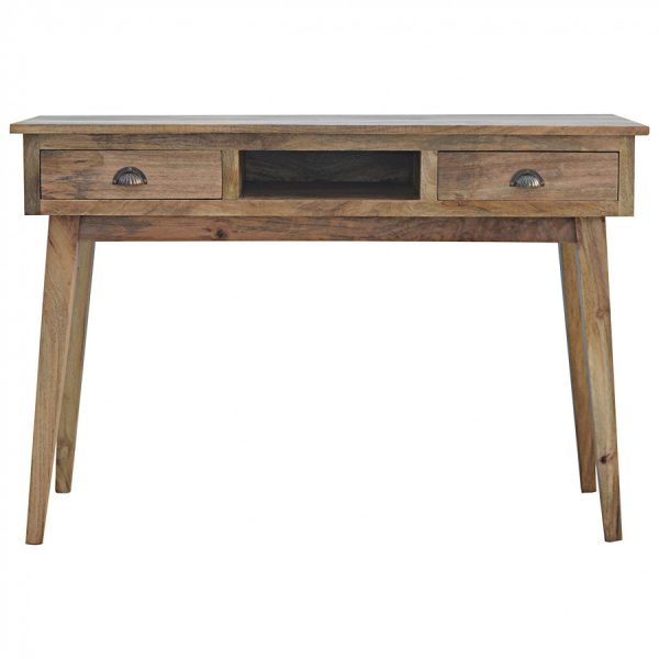 Mango Hill Writing Desk with 2 Drawers and Open Slot