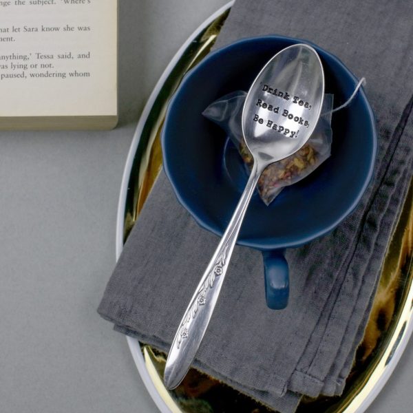 Teaspoon - ‘Drink Tea, Read Books, Be Happy’