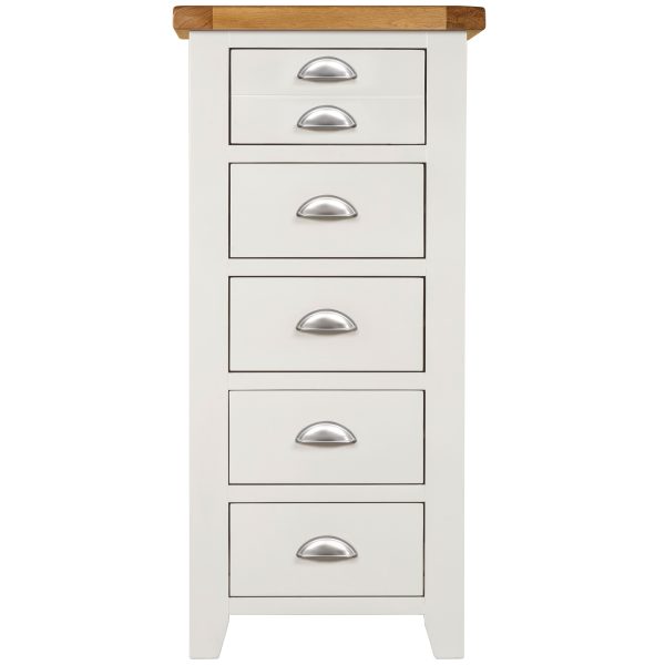 Willow White 5 Drawer Tall Chest