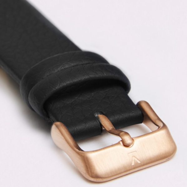 Black With Brushed Rose Gold Buckle | 18MM