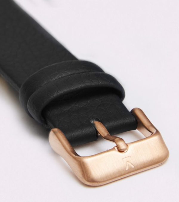 Black With Brushed Rose Gold Buckle | 18MM