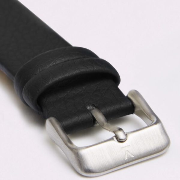Black With Brushed Silver Buckle | 18MM