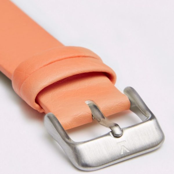 Coral With Brushed Silver Buckle | 18MM
