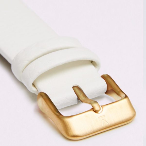Off White With Brushed Gold Buckle | 18MM