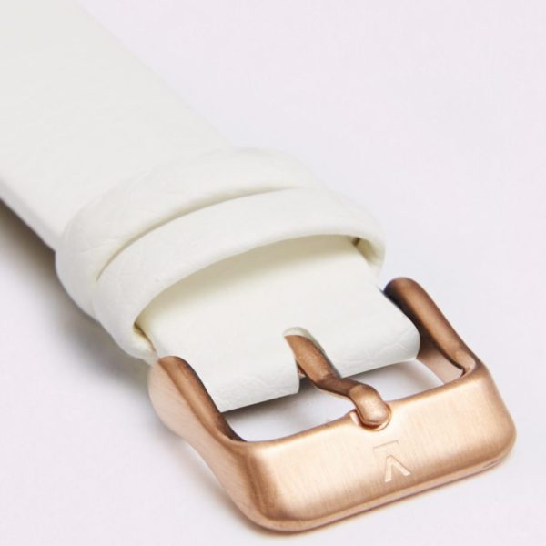 Off White With Brushed Rose Gold Buckle | 18MM