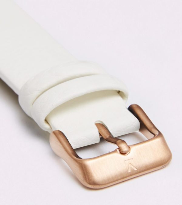 Off White With Brushed Rose Gold Buckle | 18MM