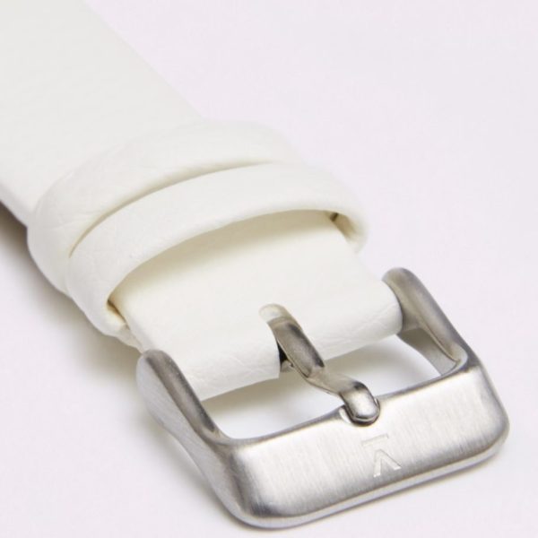 Off White With Brushed Silver Buckle | 18MM