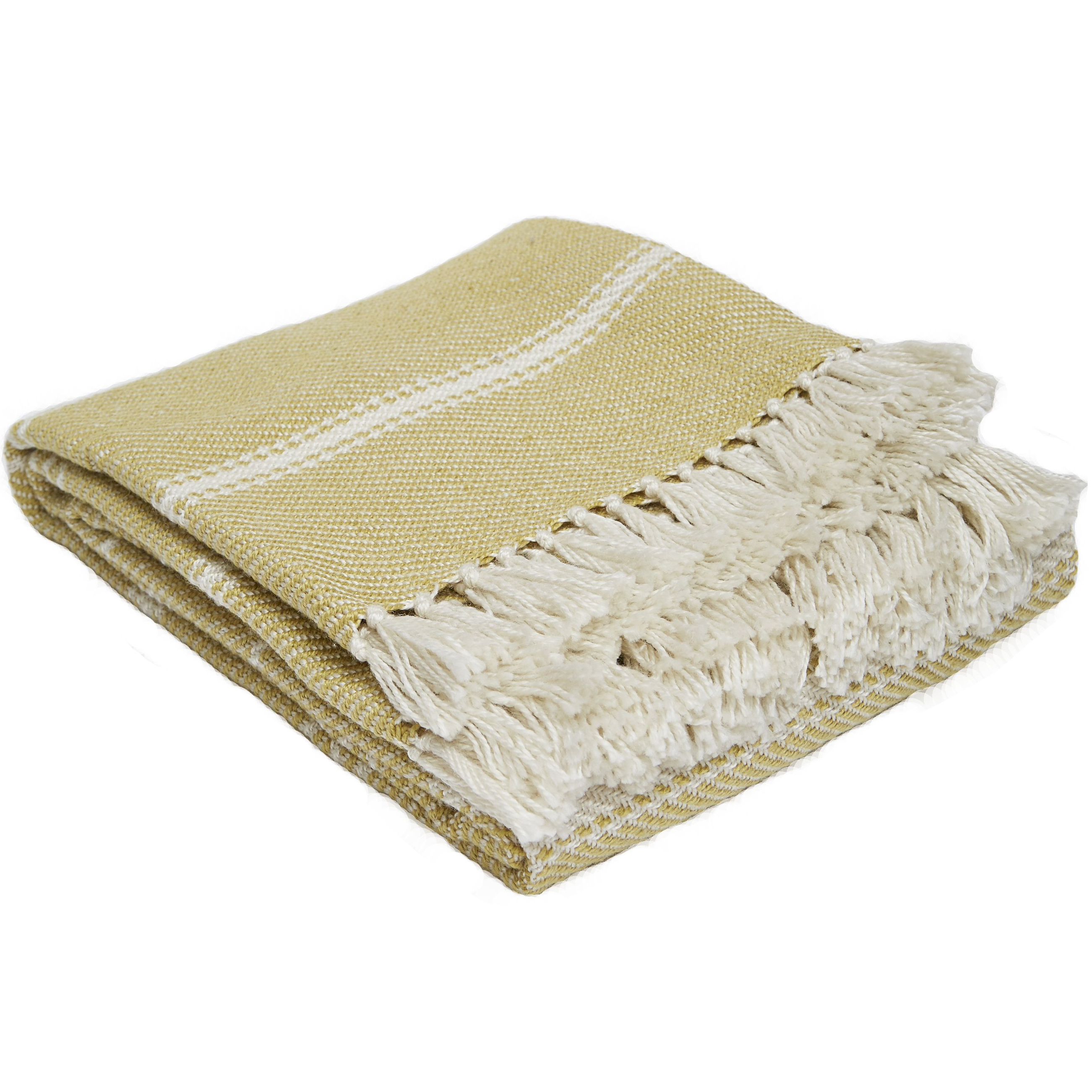 Oxford Stripe Cobalt Blanket The Haven Home Interiors