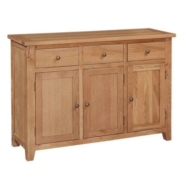 Mini Oxford Oak 3 Drawer 3 Door Sideboard