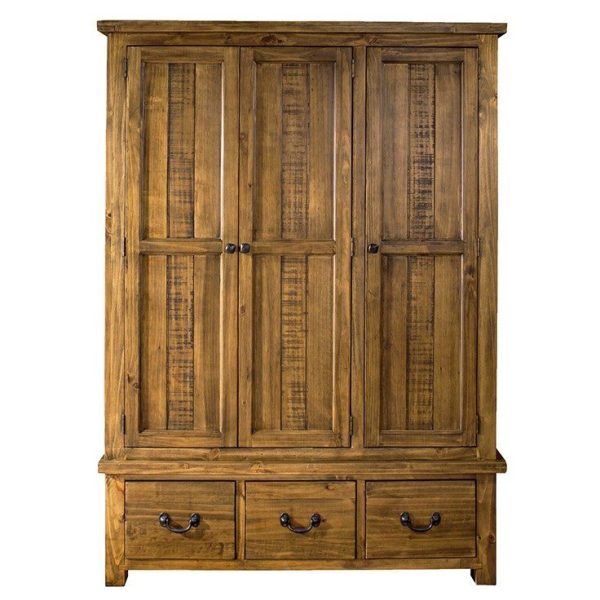 Gresford Rustic 3 Door 3 Drawer Wardrobe