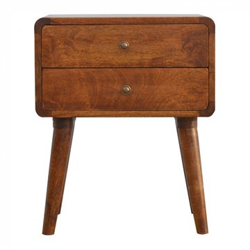 Mango Hill 2 Drawer Curved Bedside